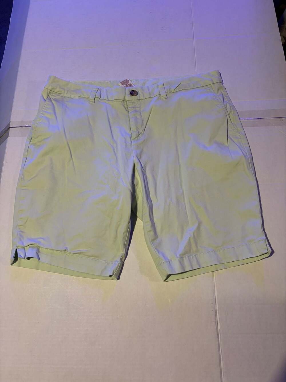 Faded Glory Size 14 Light Yellow Chino Shorts Cotton Blend